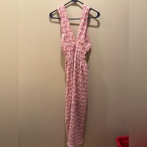 TCEC Pink Floral Backless Dress